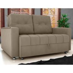 Sofá Cama Para Sala De Estar Cross Veludo Maserati Cappuccino