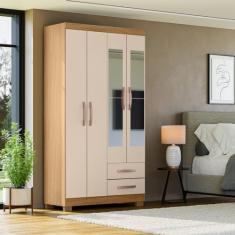 Guarda Roupa Solteiro Aspen 4 Portas 2 Gavetas com Espelho I01 - Cliqu
