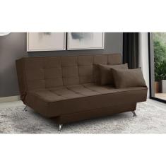 Sofá Cama 3 lugares 1,80m Diana Suede Marrom Adonai Estofados