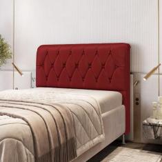 Cabeceira Estofada Sirius 160 Para Cama Queen Sued Vermelho Aradecor