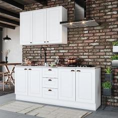 Cozinha Compacta 3 Peças com Tampo Para Cooktop Emily Branco/Calcare