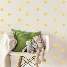 Adesivo de Parede Infantil Coração Amarelo Poá Bolinhas - Quartinhos
