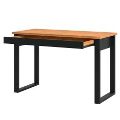 Mesa Escritório Estilo Industrial 1 Gaveta F24 Freijó/preto Fosco - Pradel
