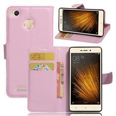 XIAOMI Capa para Redmi 3X, carteira flip de couro PU premium com compartimento para cartão, suporte e fecho magnético [capa interior à prova de choque de TPU] Compatível com XIAOMI Redmi 3X