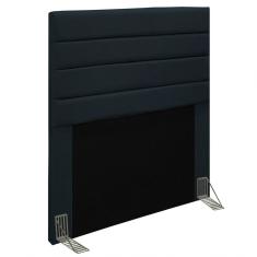 Cabeceira Cama Box Solteiro 90cm Rubi D10 Suede Preto