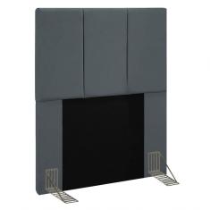 Cabeceira Cama Box Solteiro 90cm Pérola D10 Suede Cinza