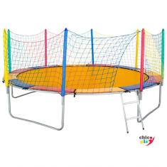 Cama Elástica 3,05m Chicoplay Lona Amarela Nacional Com Emenda