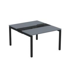 Mesa Plataforma Dupla com Pé de Aço para Coworking 110X140/2P PDC11/14/2P Grafito/Preto