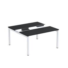 Mesa Plataforma Dupla com Pé de Aço para Coworking 140X140/2P PDC14/14/2P Branco