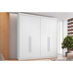 Guarda Roupa Solteiro 4 Portas E 4 Gavetas Bérgamo Branco Conquista
