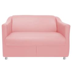 Namoradeira Decorativa Bia 2 Lugares Suede Rosa