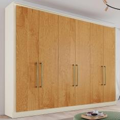 Guarda-roupa Casal Argos 6 Portas 6 Gavetas 100% Mdf Off White/peroba - Mademarques