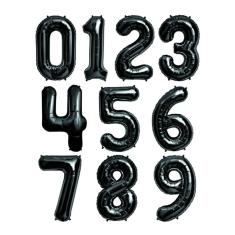 Balão Metalizado Número Preto - 1 Metro Modelo Número 9