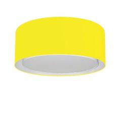 Plafon Cilíndrico Duplo Vivare Md-3036 Cúpula Em Tecido 50x25cm - Bivolt Amarelo 127/220v