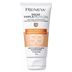 Protetor Solar Renew Cor Clara Triplaproteção com Ácido Hialurônico FPS50 40g