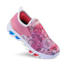 Tênis de Led Infantil Feminino Ledstar Calce Facil Unicórnio Casual, R