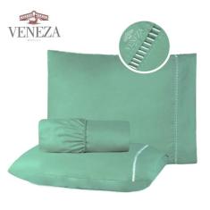 Jogo de Lençol Casal Queen 4 Peças MicroPercal 400 Fios Ponto Palito -