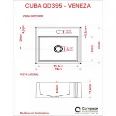 Kit Cuba Q395 Com Torneira 1198 Metal E Válvula Click 1"b