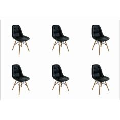 Conjunto 6 Cadeiras Botone Eiffel Rivatti Preto