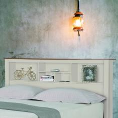 Cabeceira Casal Box Havana Tebarrot Off White- Madeira