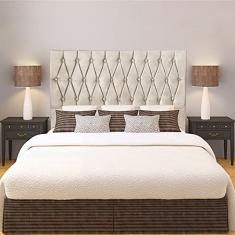 Cabeceira Solteiro 0,90m Paris Suede Bege Dal Poz Estofados