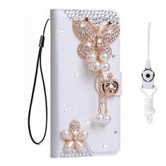 Capa para celular Pixel 6 Pro, capa para celular Google 6 Pro, carteira de couro brilhante, capa protetora e alça de pescoço [suporte] [compartimentos para cartões] [fecho magnético] para Google Pixel