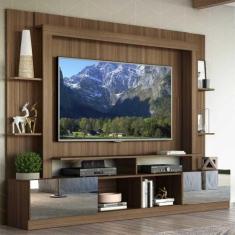 Rack c/ Painel TV 65" Portas c/ Espelho Oslo Multimóveis Madeirado