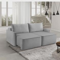 Sofá Retrátil 220cm com Kit Entrada USB 4 Lugares Moon 2323 Estofart