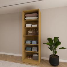 Guarda Roupa Modular 2 Portas 6 Prateleiras Nancy Cedro/grafite