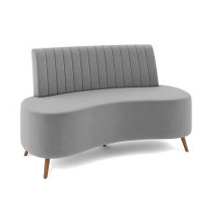 Sofá 2 Lugares Living 160cm Pé Palito Maraú Veludo K01 - D'rossi Cor Cinza