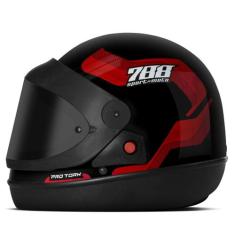 Capacete Sport Moto 788 Automático Viseira Fumê Feminino Masculino Pro