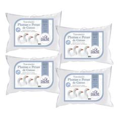 Kit 4 Travesseiros Para Hotelaria - Penas e Plumas - Daune