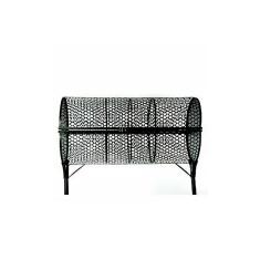 Lixeira de Rua Modelo Tela Moeda Dupla 100cm com Tampa