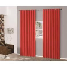 Cortina Blackout Em Tecido 5,00X2,80 Corta Luz Vermelho