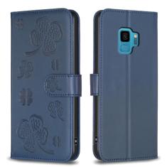 Capa móvel, compatível com Samsung Galaxy S9 capa carteira trevo de quatro folhas, capa flip flip de couro PU magnético com compartimento para cartão de crédito suporte à prova de choque capa de