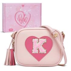 KKXIU Bolsa infantil para meninas e mulheres, bolsa transversal de couro vegano com borla, Caixa