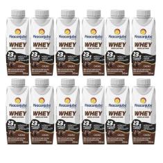 Kit com 12 Bebida Piracanjuba Whey 250 Ml - Sabor Cacau