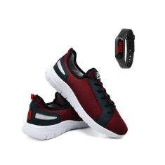 Kit Tênis Sapatenis Adulto e Infantil Masculino Com Relogio Digital - 