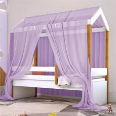 Cama Montessoriana Exclusiv Solteiro com Voal Lilás - CasaH
