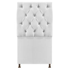 Cabeceira Sofia 90cm Solteiro Suede Branco