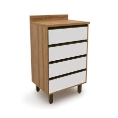 Balcão de Cozinha Confort 4 Gavetas Cinamomo e Off White