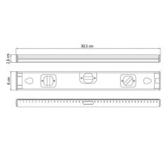 Nível Magnético 12" Tramontina em Alumínio com Duas Ampolas