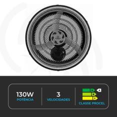 Ventilador de Parede Oscilante Vop Good 50cm Preto Plástico Ponente, 1