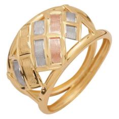 Anel Ouro Tricolor 18K Feminino Interlacciato - Meu Anel