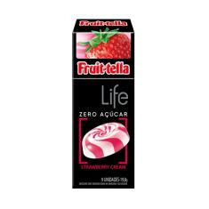 Bala Fruit-tella Life Zero Açúcar Strawberry Cream Embalagem com 12 Unidades