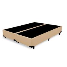 Base Box Blindado King Bipartido Homequeen Sintético Bege 40x193x203