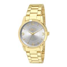Relógio Condor, Pulseira de Aço, Feminino, Dourado