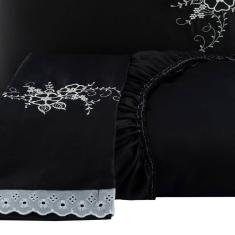 Jogo de Lençol Casal 3 Peças com Elástico Bordado