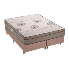 Cama Box Queen: Colchão Espuma Polar D33 Pérola + Base CRC Rústico Cle