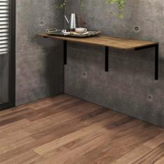 Mesa Suspensa de Estudos Parede 120cm Escritório Suporte Preto MDF Car